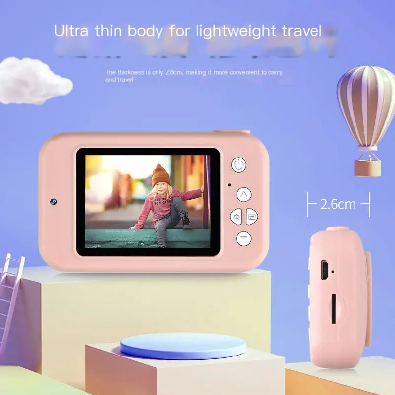 Mini cámara digital de dibujos animados para niños con alta resolución de píxeles