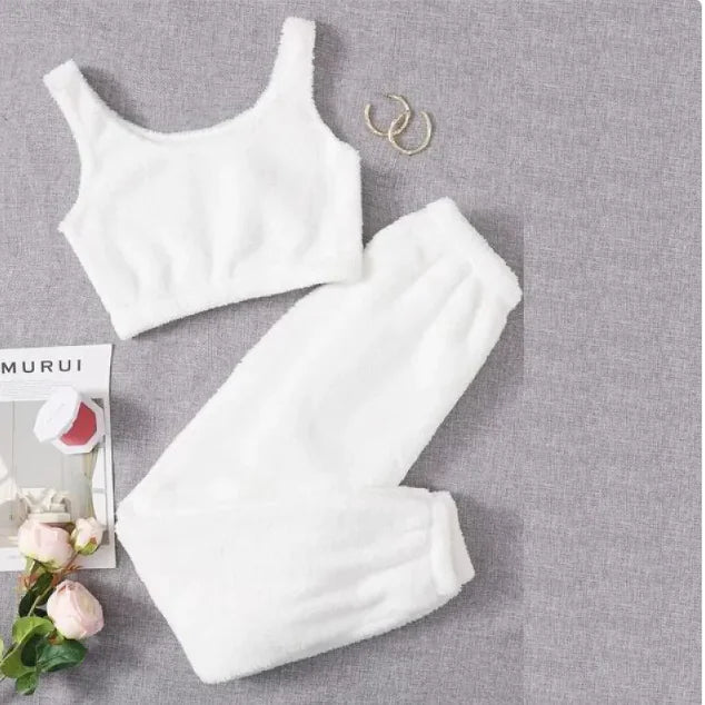 Conjunto de pijama de felpa de invierno para mujer