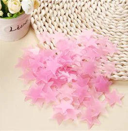 Pegatinas de pared de estrellas que brillan en la oscuridad de 3 cm, 100 unidades