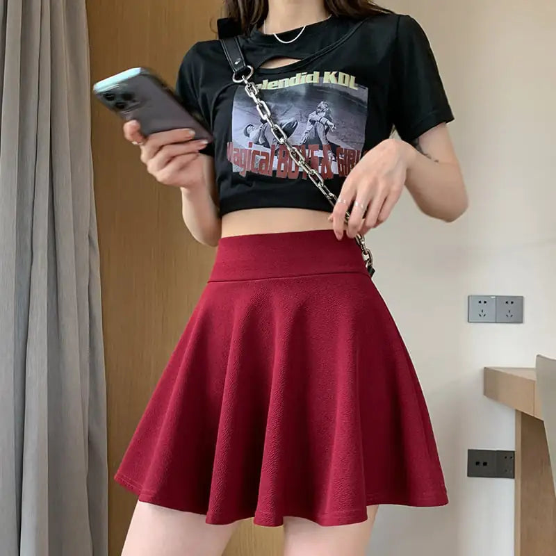 High Waist Pleated Puffy Skirt