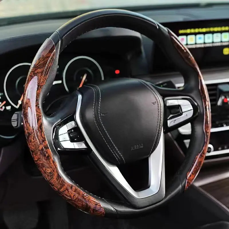 Juego de fundas universales para volante con veta de madera fina