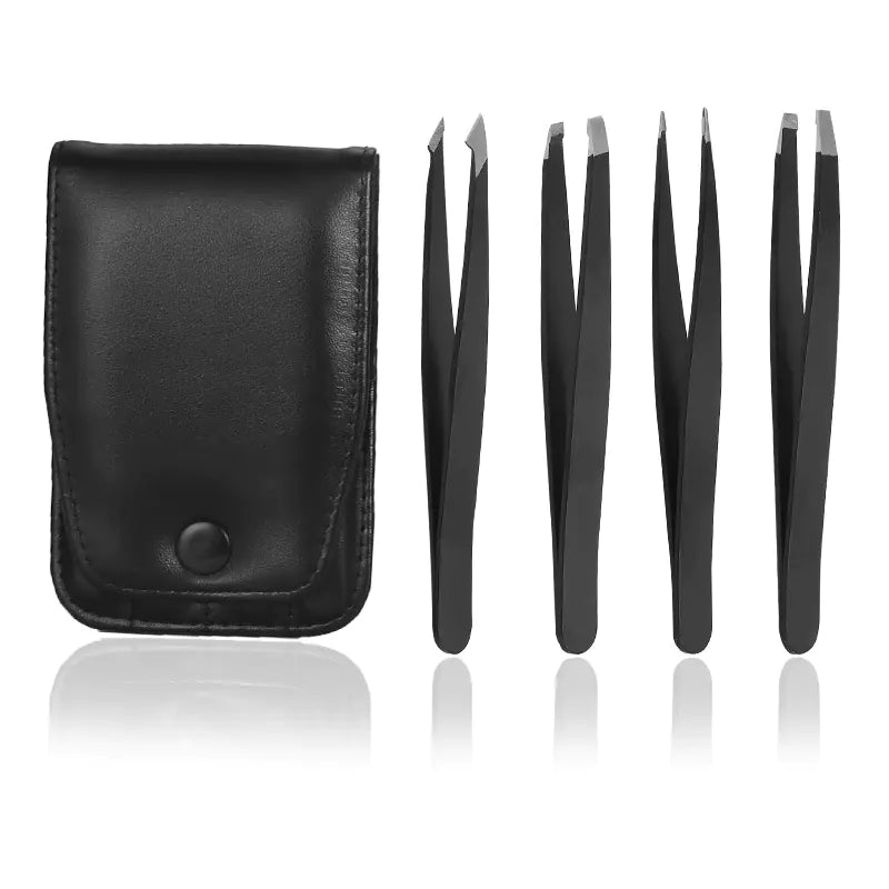 Juego de pinzas para cejas de acero inoxidable