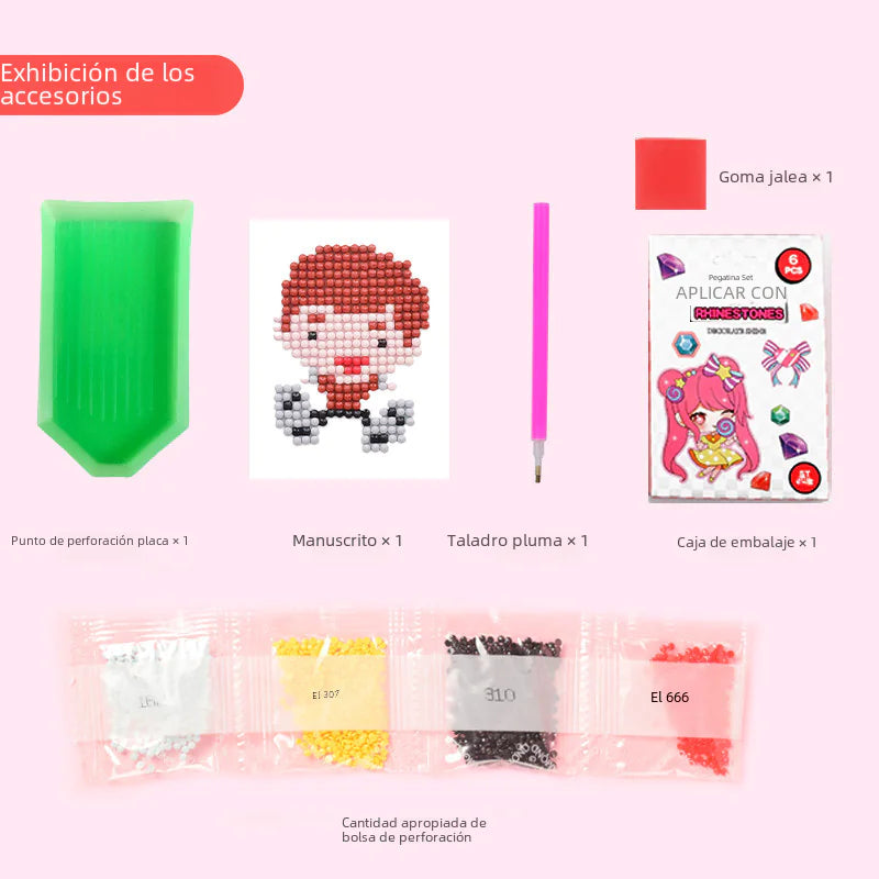 Kit de manualidades de princesas con pintura de diamantes para niños