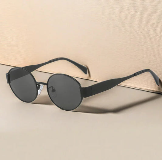 Gafas de sol vintage de metal ovaladas para mujer