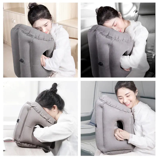 Almohada de viaje para el cuello - Inflable para oficina y avión