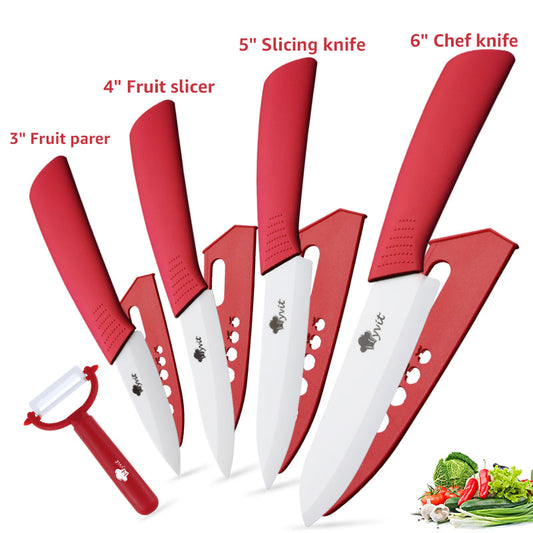 Ceramic Knife Set with Non-Slip Handles (5 Pieces)