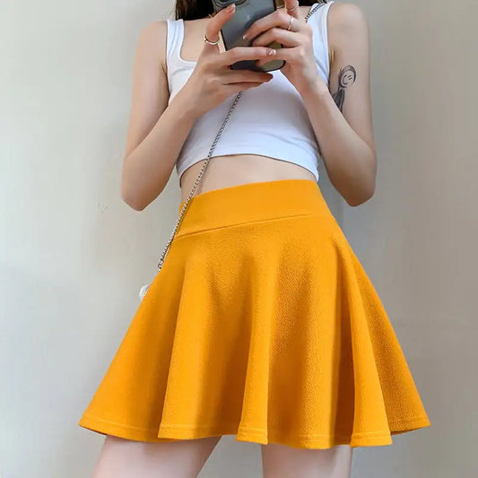 High Waist Pleated Puffy Skirt