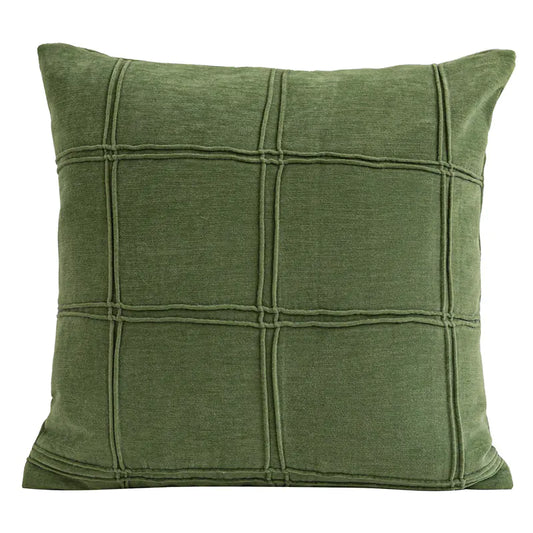 Conjunto de sofá plisado 3D verde con cojines