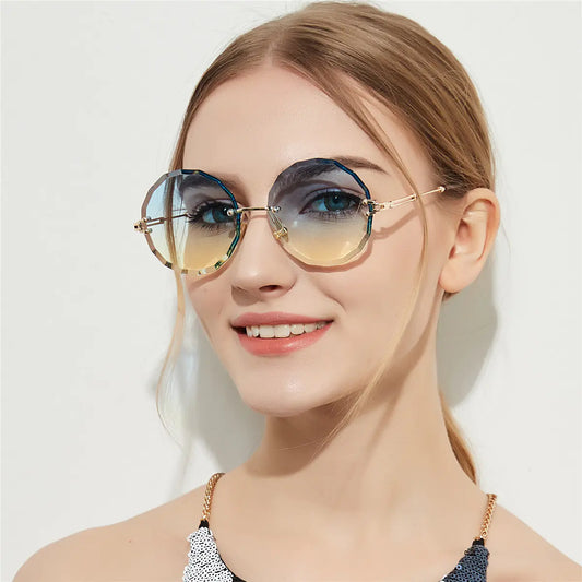 Gafas de sol vintage, con corte de diamante redondo