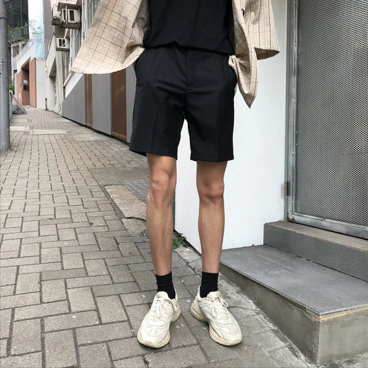 Loose Solid Color Suit Pants Shorts