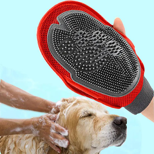 Guante de masaje de doble cara para perros para bañarlos y asearlos