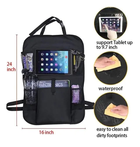 Organizador para asiento trasero de coche con soporte para iPad