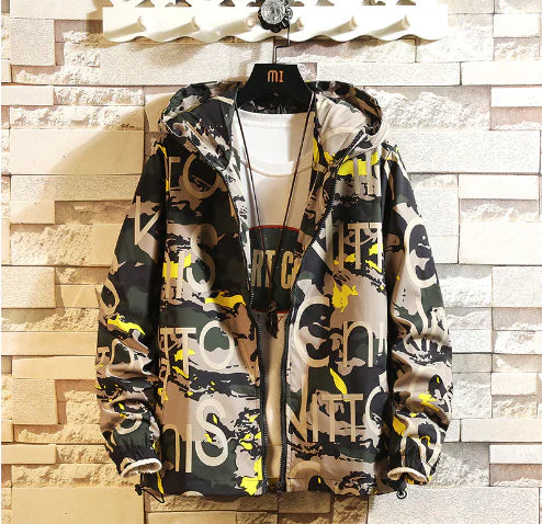 Men's Camouflage Hooded Jacket - Trendy Autumn Style