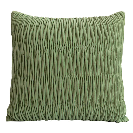 Conjunto de sofá plisado 3D verde con cojines