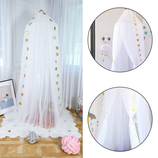 Dreamy Star Crown Baby Bed Canopy for Photo Props