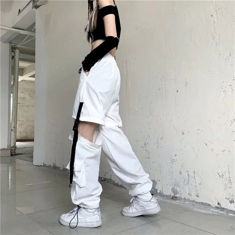 Pantalones cargo punk ajustados Harajuku para mujer (hasta el tobillo)