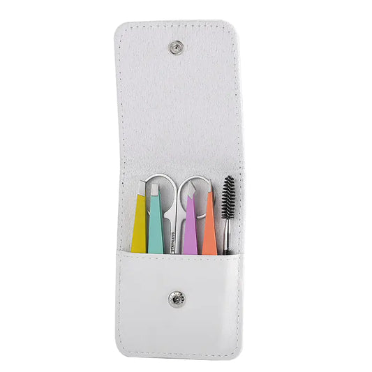 Juego de pinzas para cejas de acero inoxidable