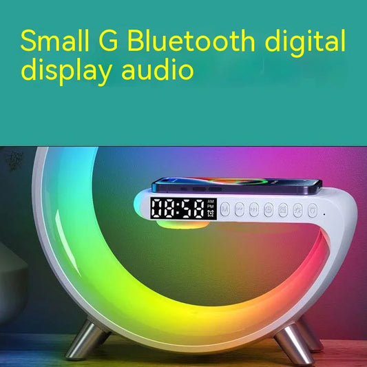 Bluetooth Speaker with Colorful LED Light, Wireless Charging & Alarm Clock