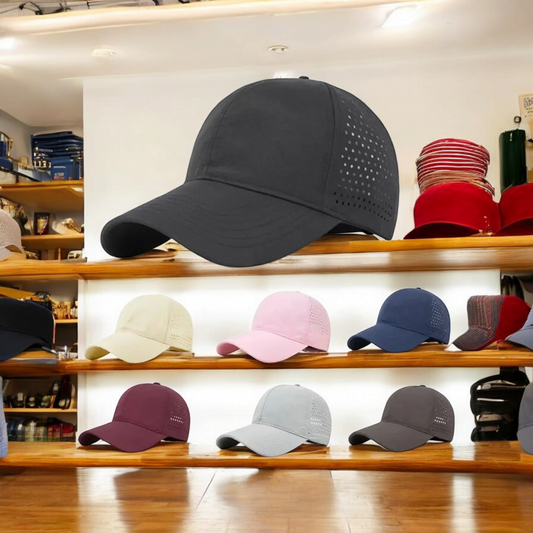 Waterproof Laser-Perforated Baseball Cap with Logo