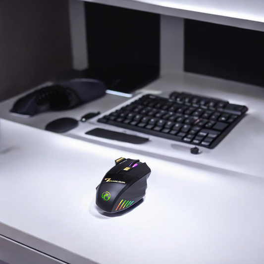 Ergonomic Rechargeable Wireless RGB Gaming Mouse