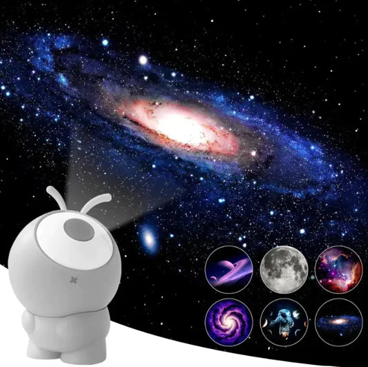 Proyector de galaxia recargable 6 en 1 LED, planetario, cielo estrellado, luces nocturnas, lámpara de proyector de constelación giratoria, decoración