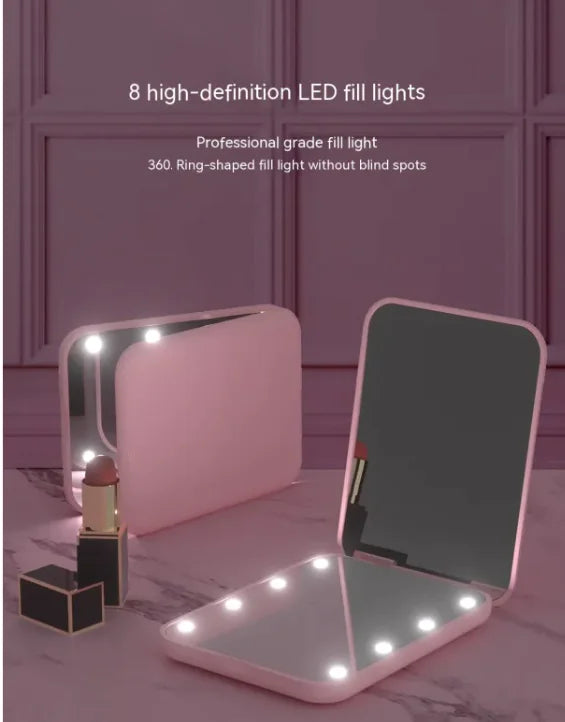 Espejo de maquillaje LED GlowFold