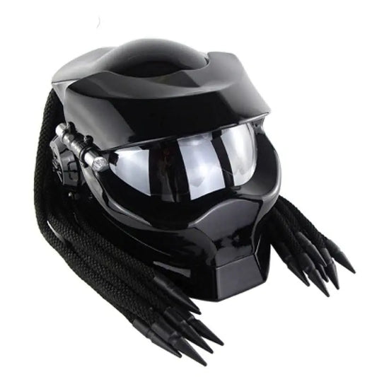 Casco de motocicleta vintage de Iron Warrior con visor