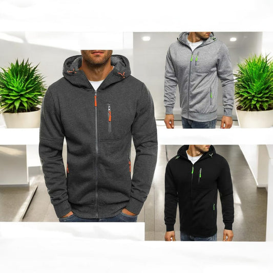 2022 Men's Zip Pocket Sports Hoodie Jacket