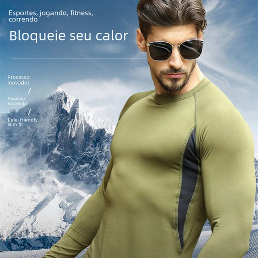 Men's Thermal Cycling Base Layer Set for Fall and Winter