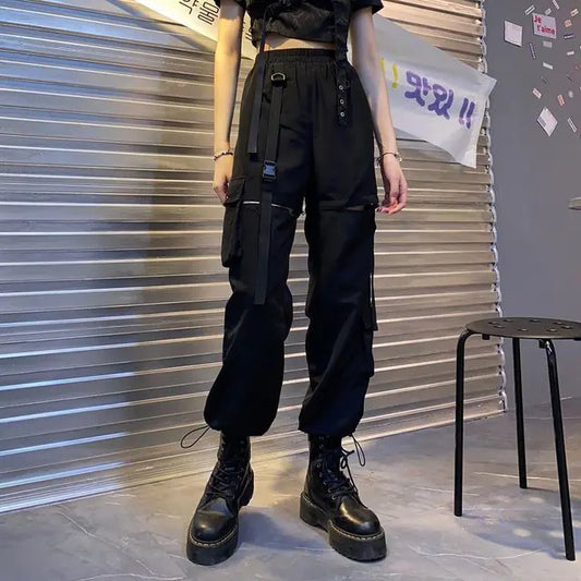 Pantalones cargo punk ajustados Harajuku para mujer (hasta el tobillo)