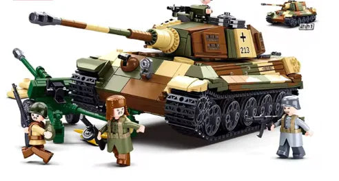 Sluban - Set de construcción de tanque pesado Tiger King (930 piezas)