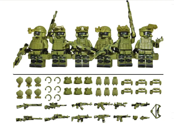 Juego de bloques de construcción militares para niños