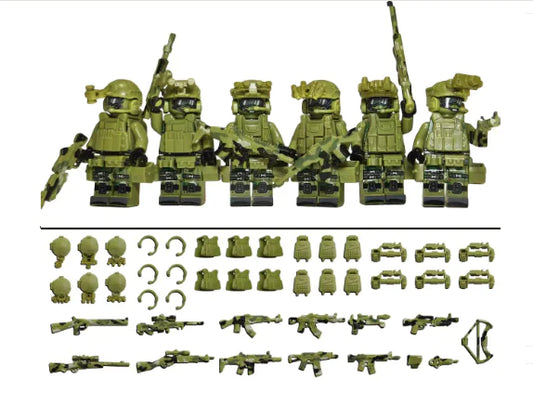 Juego de bloques de construcción militares para niños