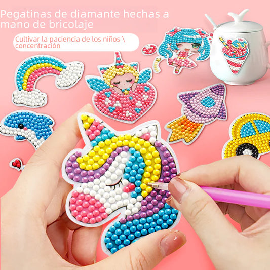Kit de manualidades de princesas con pintura de diamantes para niños