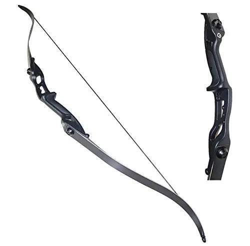 Toparchery Archery 56" Takedown Hunting 50lbs Recurve Bow Metal Riser Right Hand Black Longbow