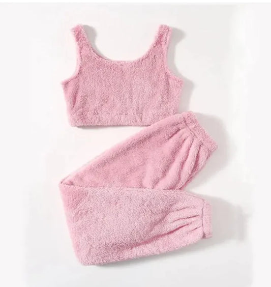 Conjunto de pijama de felpa de invierno para mujer