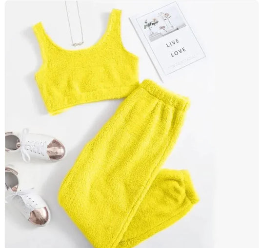 Conjunto de pijama de felpa de invierno para mujer