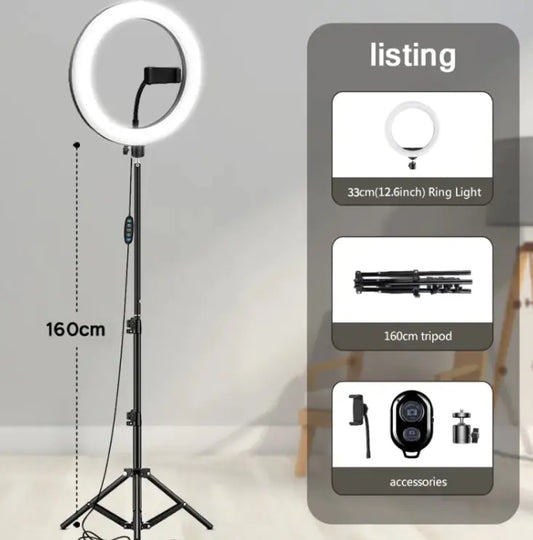 Trípode con anillo de luz LED