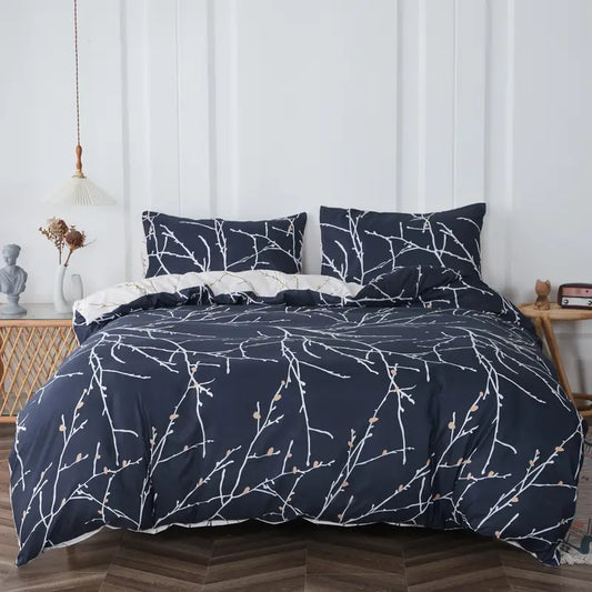 3-Piece Soft Tree Branch Duvet Cover Set for Bedrooms