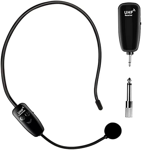 Micrófono inalámbrico 2 en 1 con auriculares y micrófono de mano, alcance de 50 metros