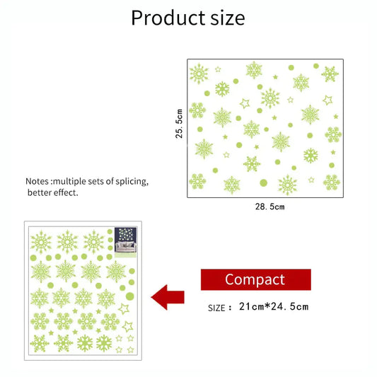Pegatinas de pared de copos de nieve que brillan en la oscuridad para niños